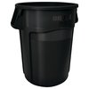 Rubbermaid Commercial 44 qt Round Trash Can, Black, Open Top, Plastic FG264360BLA